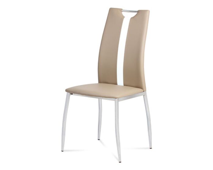 Jídelní židle koženka cappuccino / chrom AC-1296 CAP