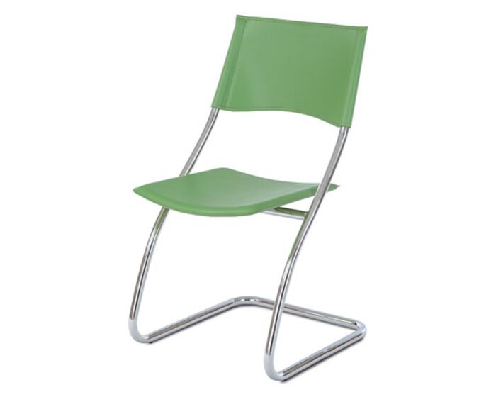 Židle chrom / zelená koženka B161 GRN