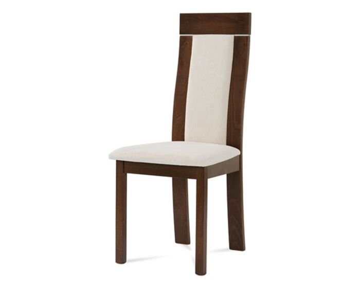 Jídelní židle, barva ořech, potah béžový BC-3921 WAL