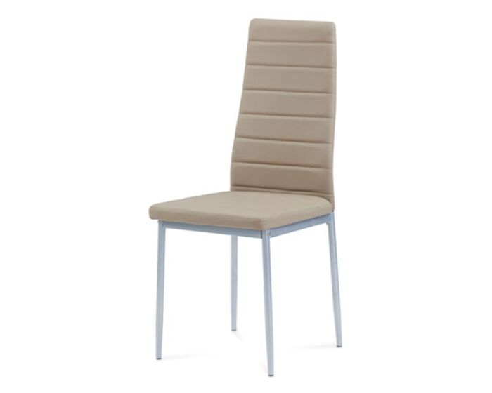 Jídelní židle koženka cappuccino / šedý lak DCL-117 CAP