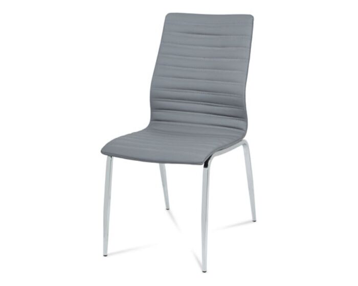 Jídelní židle chrom / koženka šedá DCL-578 GREY1