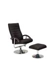 Relaxa�n� k�eslo s taburetem, chrom, ko�enka �ern� BT-766 BK