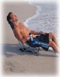 Recline backpack outdoor chair blue