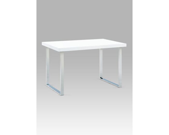 Jídelní stůl 120x75 cm, chrom / bílý lesk A770 WT