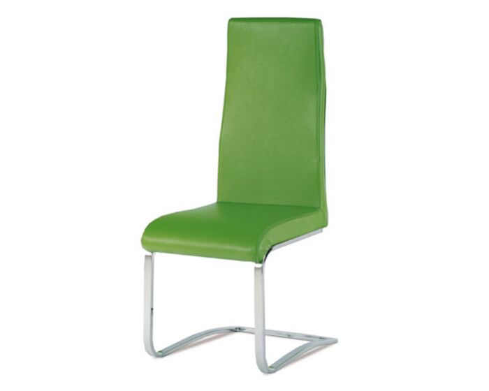 Jídelní židle chrom / koženka zelená AC-1819 GRN
