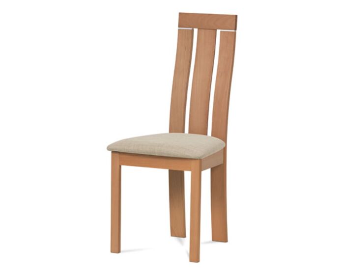 Jídelní židle, masiv buk, barva buk, látkový béžový potah BC-3931 BUK3