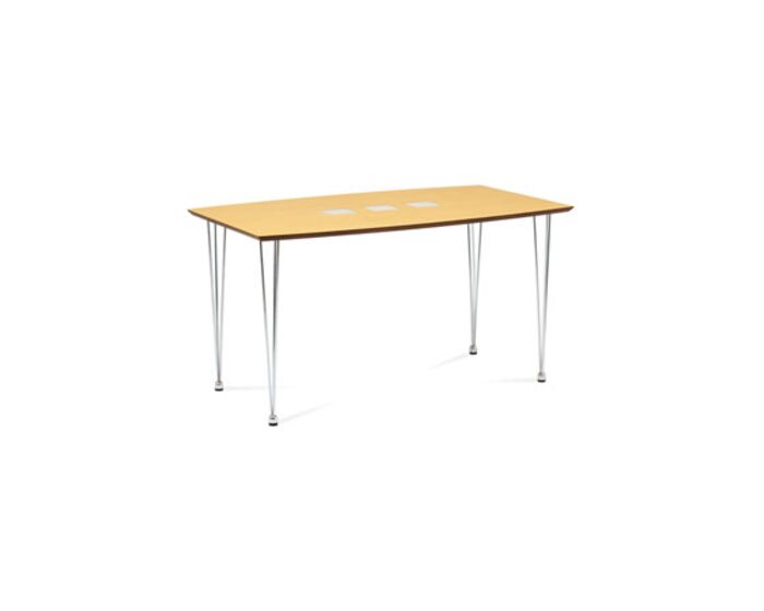Jídelní stůl 135x80 cm, chrom / dýha natural (WD-5837-2) WD-5909 NAT